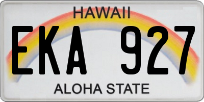 HI license plate EKA927