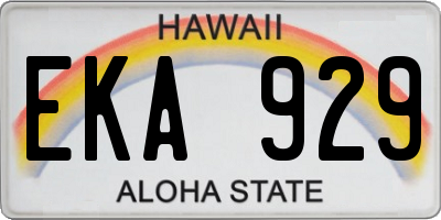 HI license plate EKA929