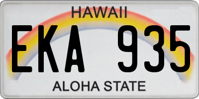 HI license plate EKA935
