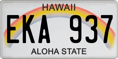 HI license plate EKA937