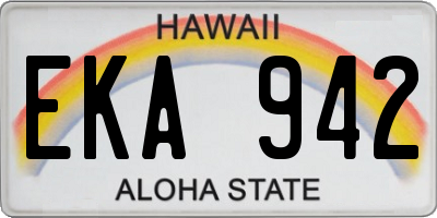 HI license plate EKA942