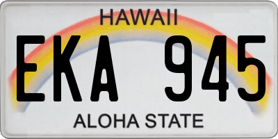 HI license plate EKA945