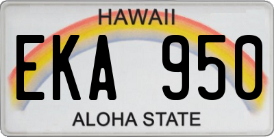 HI license plate EKA950