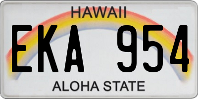 HI license plate EKA954
