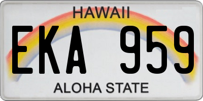 HI license plate EKA959