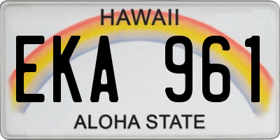 HI license plate EKA961