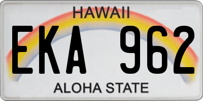 HI license plate EKA962