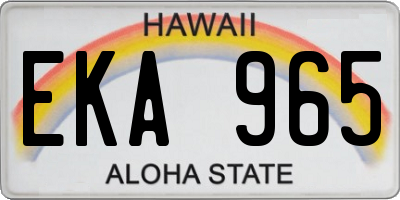 HI license plate EKA965