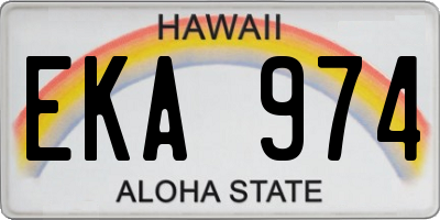 HI license plate EKA974