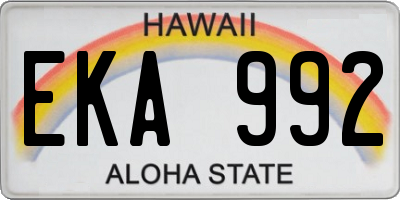 HI license plate EKA992