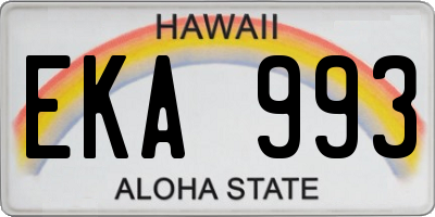 HI license plate EKA993