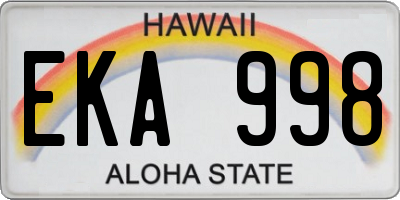 HI license plate EKA998
