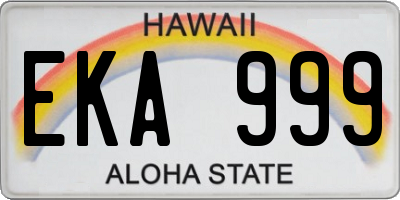 HI license plate EKA999