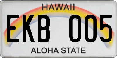HI license plate EKB005