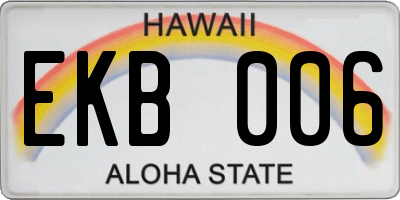 HI license plate EKB006