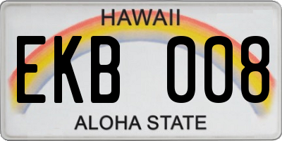 HI license plate EKB008