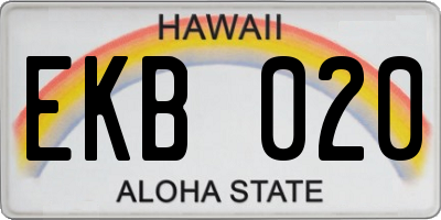 HI license plate EKB020