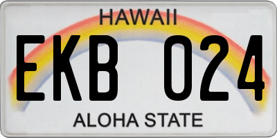 HI license plate EKB024