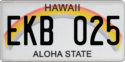 HI license plate EKB025