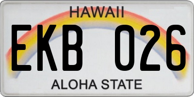 HI license plate EKB026