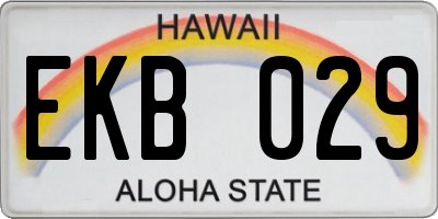 HI license plate EKB029