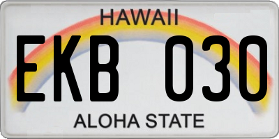 HI license plate EKB030