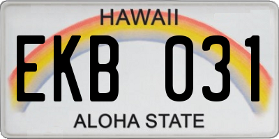 HI license plate EKB031