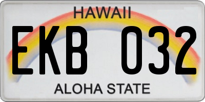 HI license plate EKB032