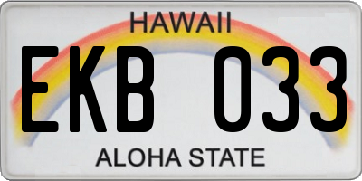 HI license plate EKB033