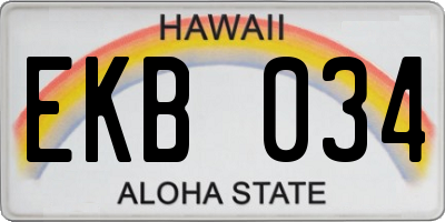 HI license plate EKB034