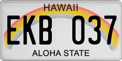 HI license plate EKB037