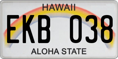 HI license plate EKB038