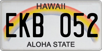 HI license plate EKB052
