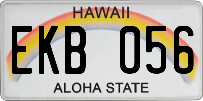 HI license plate EKB056