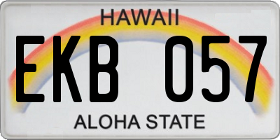 HI license plate EKB057
