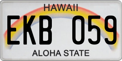 HI license plate EKB059