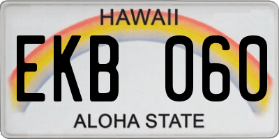 HI license plate EKB060