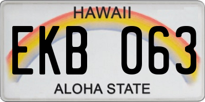 HI license plate EKB063