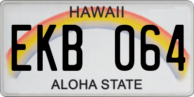 HI license plate EKB064