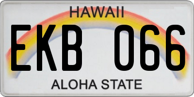 HI license plate EKB066