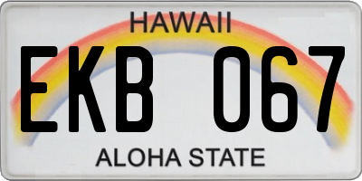 HI license plate EKB067
