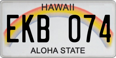 HI license plate EKB074