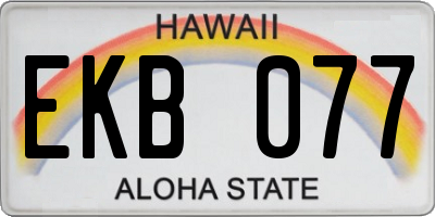HI license plate EKB077