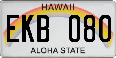 HI license plate EKB080