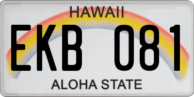 HI license plate EKB081