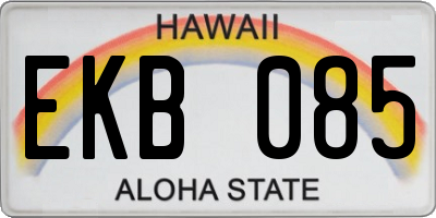 HI license plate EKB085