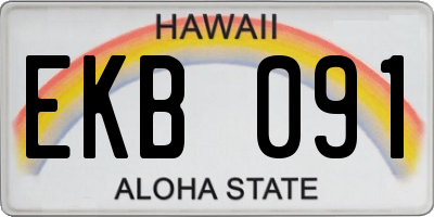HI license plate EKB091