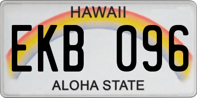 HI license plate EKB096