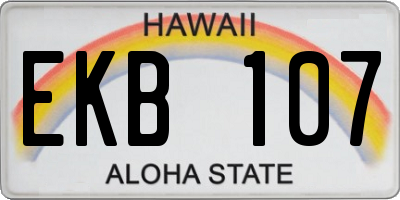 HI license plate EKB107