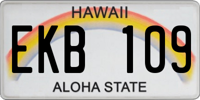 HI license plate EKB109